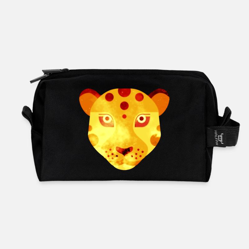 Leopard - Recycelte Kulturtasche - Schwarz