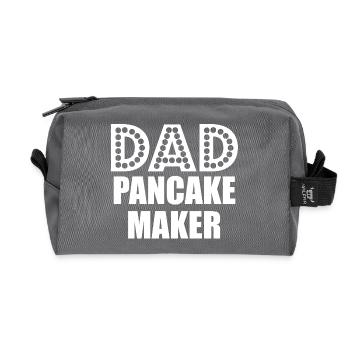 dad pancake maker Father Daddy - Recycled Toiletry Zip Bag - anthracite - Front