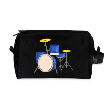 schlagzeug drummer musiker - Recycelte Kulturtasche - Schwarz - Vorne