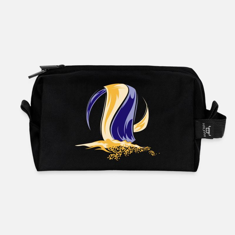 beachvolleyball team symbol Logo colors Sand - Recycelte Kulturtasche - Schwarz