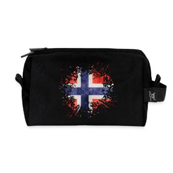Norwegen Flagge Splash Norway Design - Recycelte Kulturtasche - Schwarz - Vorne