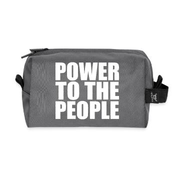 Power to the people - Recycled Toiletry Zip Bag - anthracite - Front