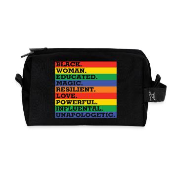 Combinaison de couleurs arc-en-ciel motivante - Trousse de toilette en tissu recyclé - noir - Devant