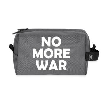 No more war - Recycled Toiletry Zip Bag - anthracite - Front