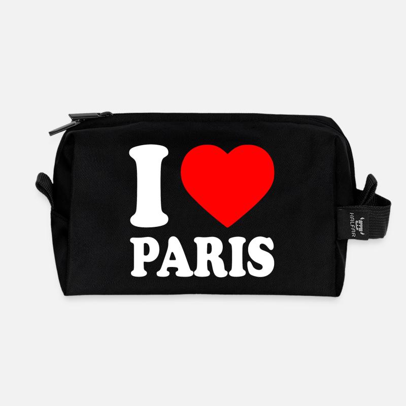 I love paris - Recycelte Kulturtasche - Schwarz