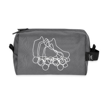 Roller Skates Zeichnung - Recycelte Kulturtasche - Anthrazit - Vorne
