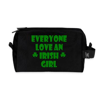 everyone loves an irish girl - Recycled Toiletry Zip Bag - black - Front