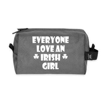 Everyone loves an irish girl - Recycled Toiletry Zip Bag - anthracite - Front