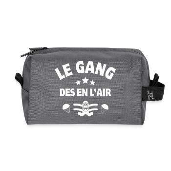 parachute, saut dans le vire, saut en parachute - Trousse de toilette en tissu recyclé - anthracite - Devant