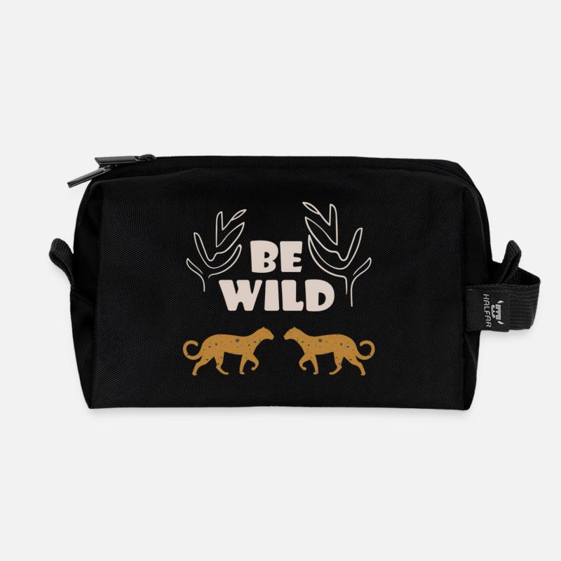 Sei wild - Recycelte Kulturtasche - Schwarz