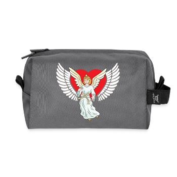 Herzlich Engel Herz Flügel Himmel Reinkarnation - Recycelte Kulturtasche - Anthrazit - Vorne
