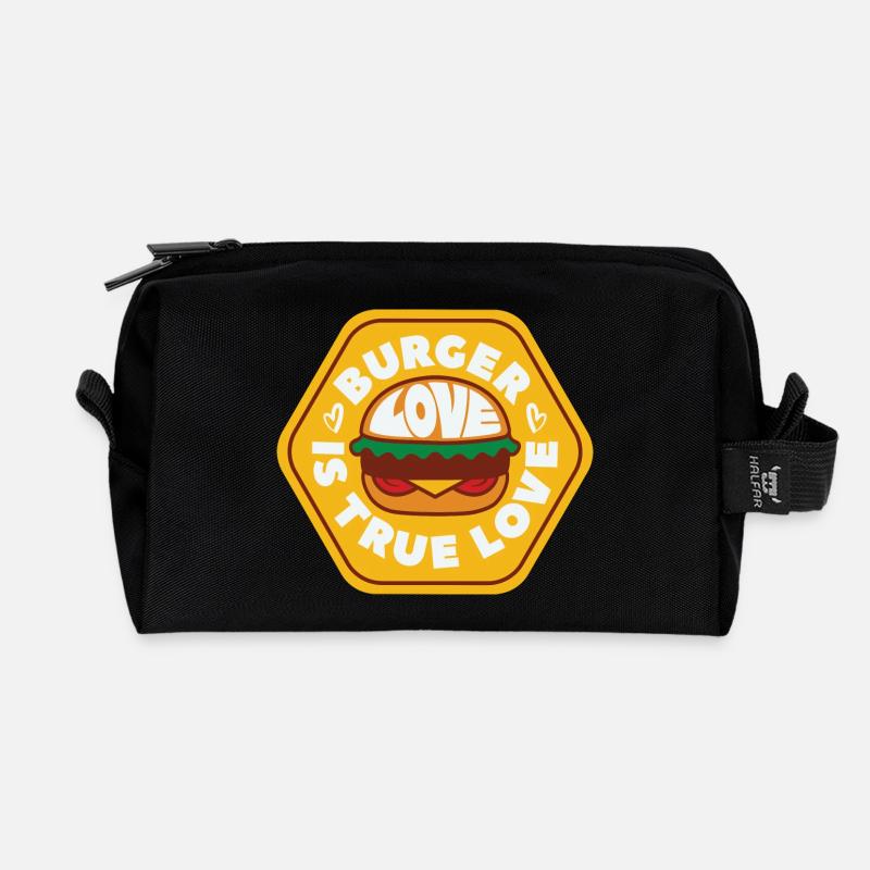 Burger Love - Recycelte Kulturtasche - Schwarz