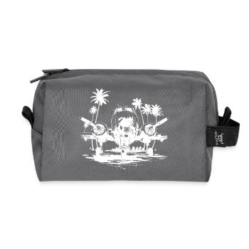 Airplane Drawing - Recycled Toiletry Zip Bag - anthracite - Front