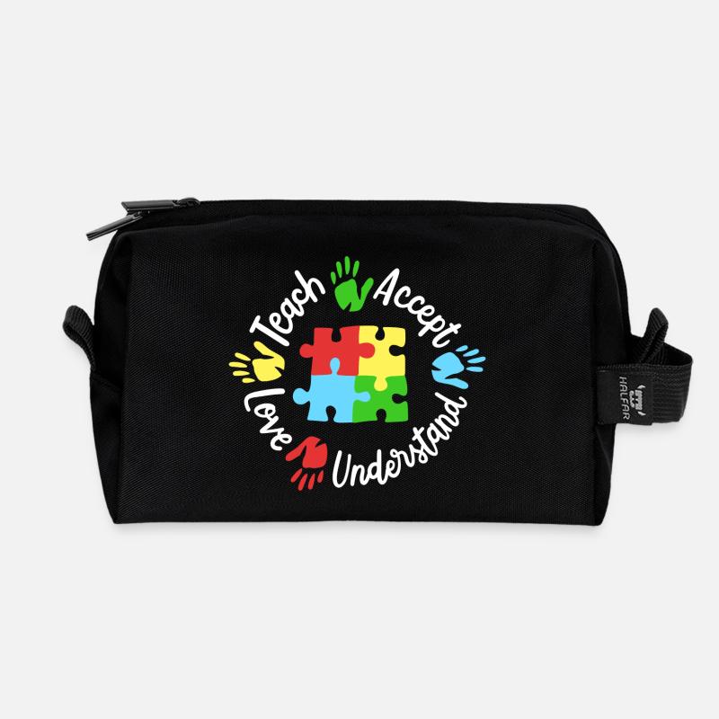 Autismus Bewusstsein Lehrer - Recycelte Kulturtasche - Schwarz