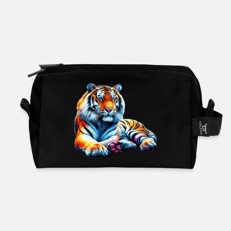 Tiger - Recycelte Kulturtasche - Schwarz
