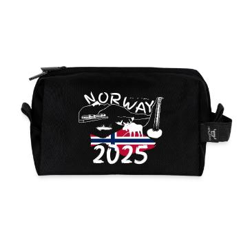 Norway 2025 Halibut with mountains and moose fishing - Recycled Toiletry Zip Bag - black - Front