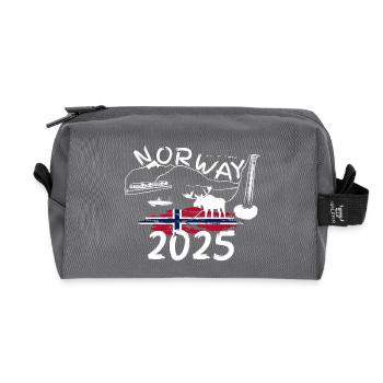 Norway 2025 Mackerel with Mountains and Moose Fishing - Recycled Toiletry Zip Bag - anthracite - Front