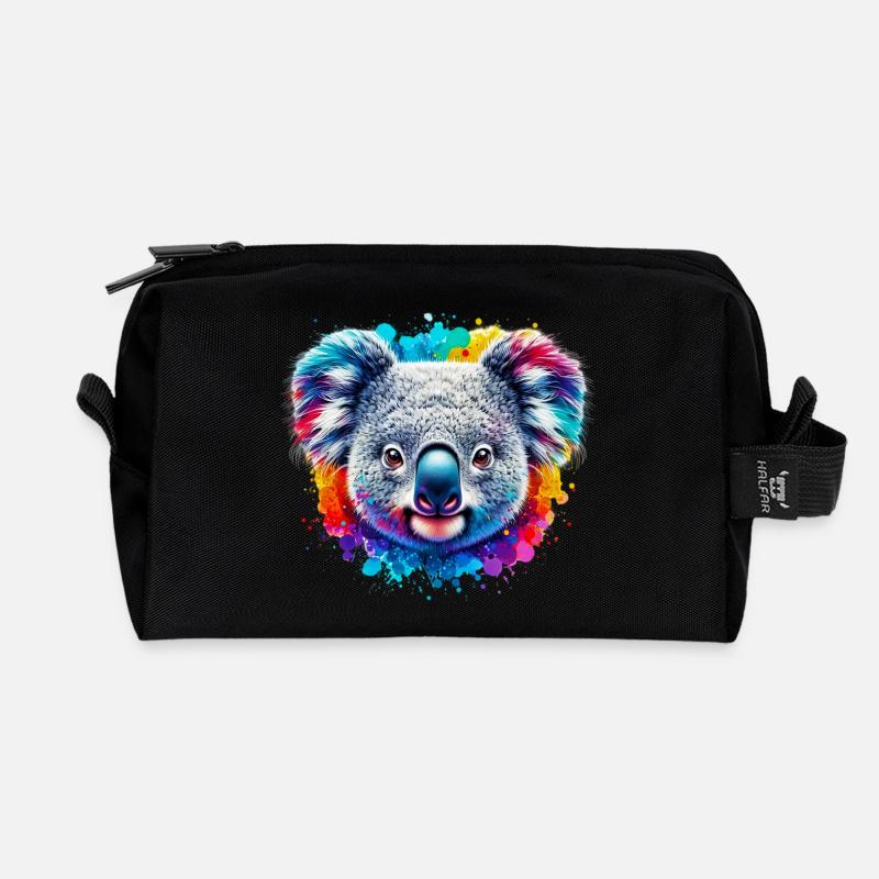 Koala - Recycelte Kulturtasche - Schwarz