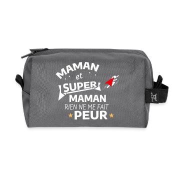 Maman Super Héroïne Édition  - Trousse de toilette en tissu recyclé - anthracite - Devant