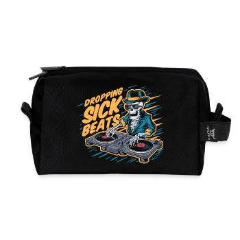 Dropping sick beats - Recycled Toiletry Zip Bag - black - Front