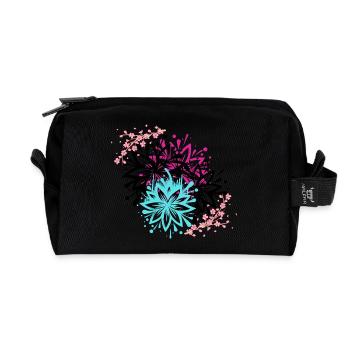 Crazy Flower - Recycelte Kulturtasche - Schwarz - Vorne
