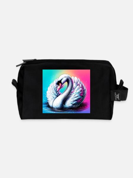 Schwan - Recycelte Kulturtasche - Schwarz