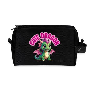 Dragon mignon - Trousse de toilette en tissu recyclé - noir - Devant