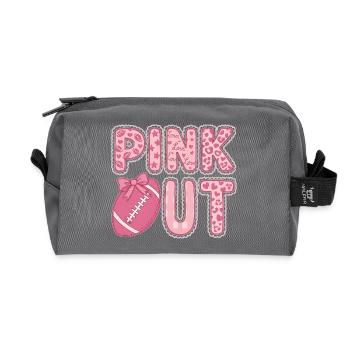 Pink Out Football Breast Cancer Awareness  - Recycled Toiletry Zip Bag - anthracite - Front