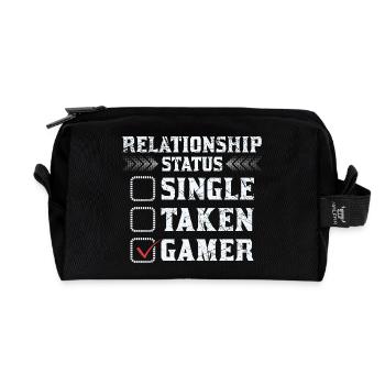 Gamer Beziehungsstatus Shirt - Recycelte Kulturtasche - Schwarz - Vorne