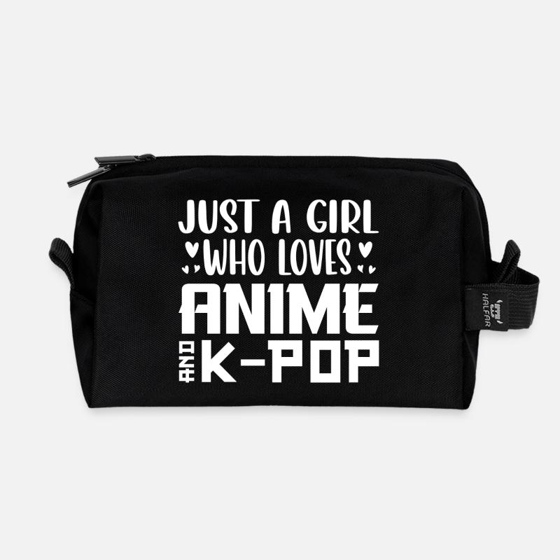 Anime und K-Pop: Mädchenliebe - Recycelte Kulturtasche - Schwarz