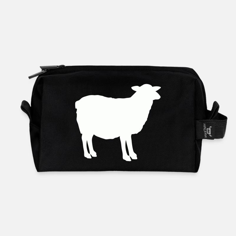 Silhouette de mouton - Trousse de toilette en tissu recyclé - noir