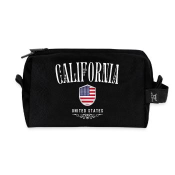 Californie USA, souvenir de Californie - Trousse de toilette en tissu recyclé - noir - Devant