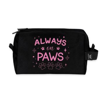 Always on Paws Rose - Recycled Toiletry Zip Bag - black - Front