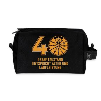 HU Dezember 2025 - 40 Jahre - Geburtstag Geschenk - Recycelte Kulturtasche - Schwarz - Vorne