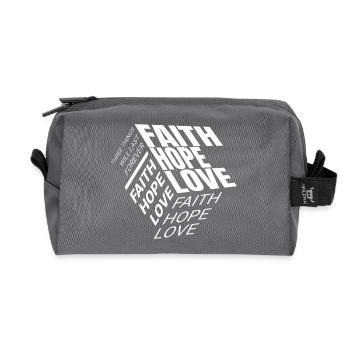 Faith Hope Love - Recycled Toiletry Zip Bag - anthracite - Front