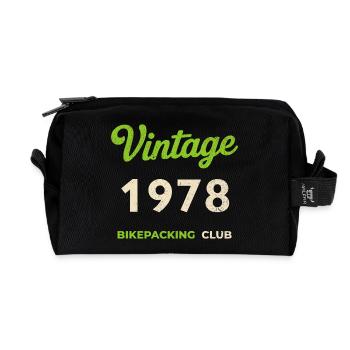 Millésime 1978 – Bikepacking Club Rétro Année de naissance - Trousse de toilette en tissu recyclé - noir - Devant