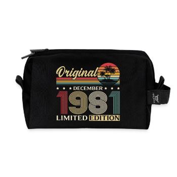 44. Geburtstag Original Dezember Jahrgang 1981 - Recycelte Kulturtasche - Schwarz - Vorne
