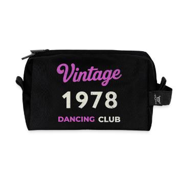 Vintage 1978 – Année de naissance rétro du Dancing Club - Trousse de toilette en tissu recyclé - noir - Devant