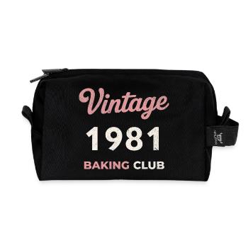 Vintage 1981 – Baking Club Retro Geburtsjahr - Recycelte Kulturtasche - Schwarz - Vorne