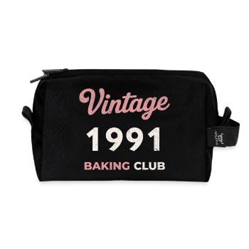 Vintage 1991 – Baking Club Retro Geburtsjahr - Recycelte Kulturtasche - Schwarz - Vorne