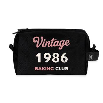 Vintage 1986 – Baking Club Retro Geburtsjahr - Recycelte Kulturtasche - Schwarz - Vorne