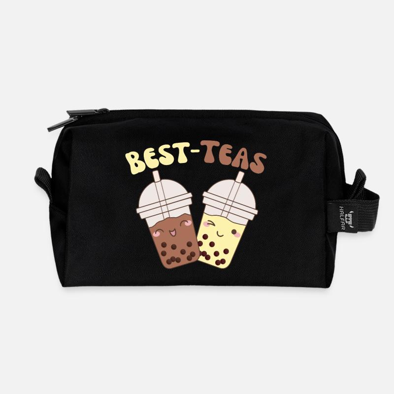 Best-Teas cute kawaii bubble tea boba tea - Recycelte Kulturtasche - Schwarz