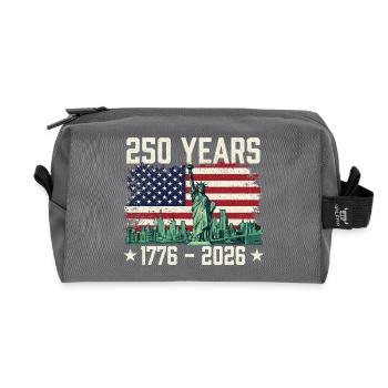 250 Jahre Amerika 1776 bis 2026 Patriotische USA - Recycelte Kulturtasche - Anthrazit - Vorne