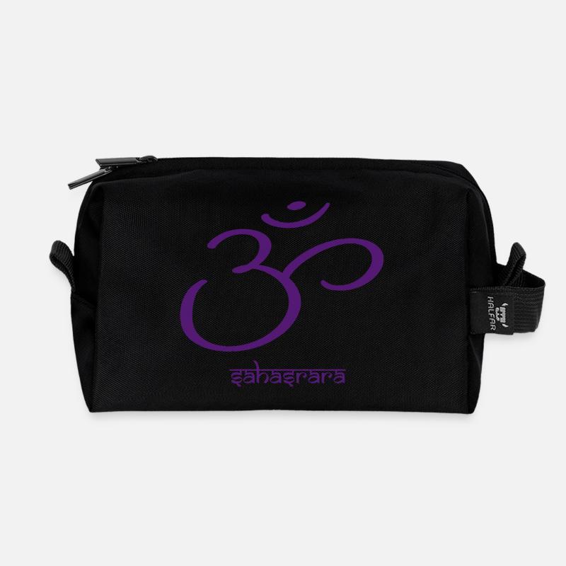 Sahasrara Krone Chakra Purpur Symbol - Recycelte Kulturtasche - Schwarz