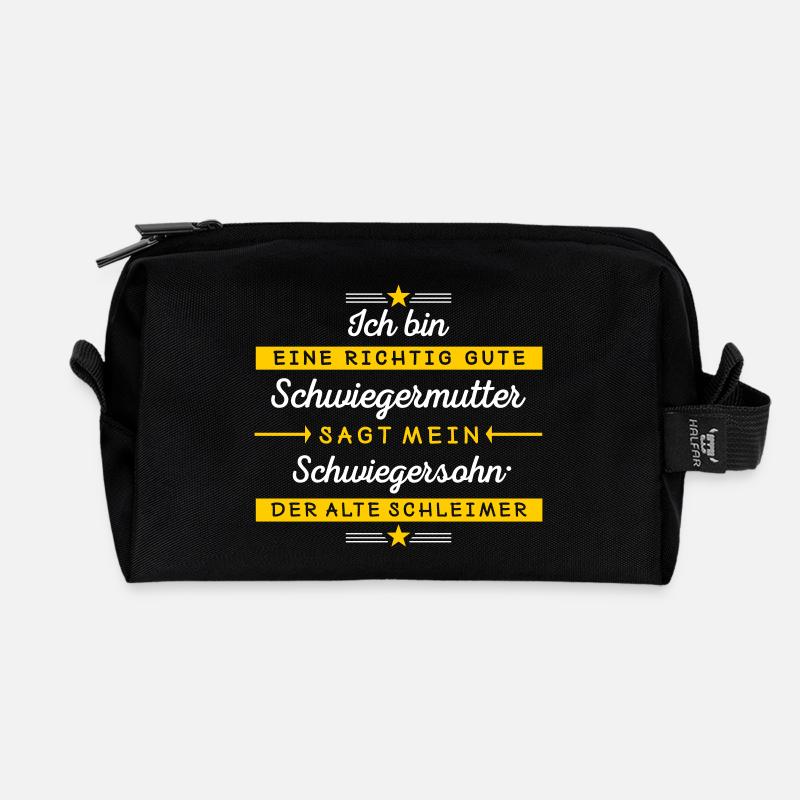 Ich bin Schwiegermutter - Recycelte Kulturtasche - Schwarz