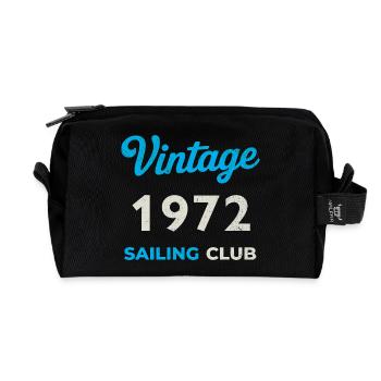 Vintage 1972 – Sailing Club Retro Birth Year - Recycled Toiletry Zip Bag - black - Front