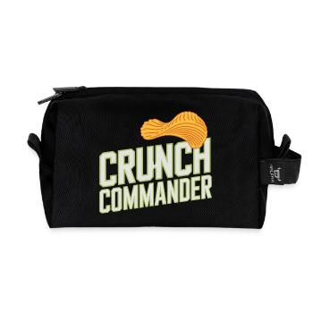  Crunch Commander Knabber Chips Fan Snack - Recycelte Kulturtasche - Schwarz - Vorne