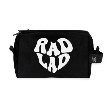 Rad Lad - Vintage Heart (Custom Color) - Recycled Toiletry Zip Bag - black - Front
