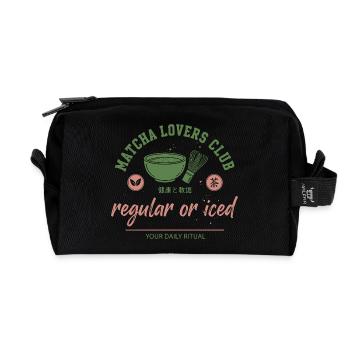 Matcha Lovers Club Regular Or Iced Daily Ritual - Recycled Toiletry Zip Bag - black - Front