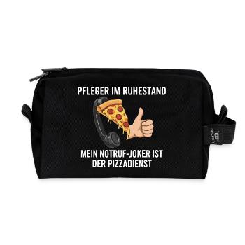 Rentner Notruf Pizzadienst - Recycelte Kulturtasche - Schwarz - Vorne